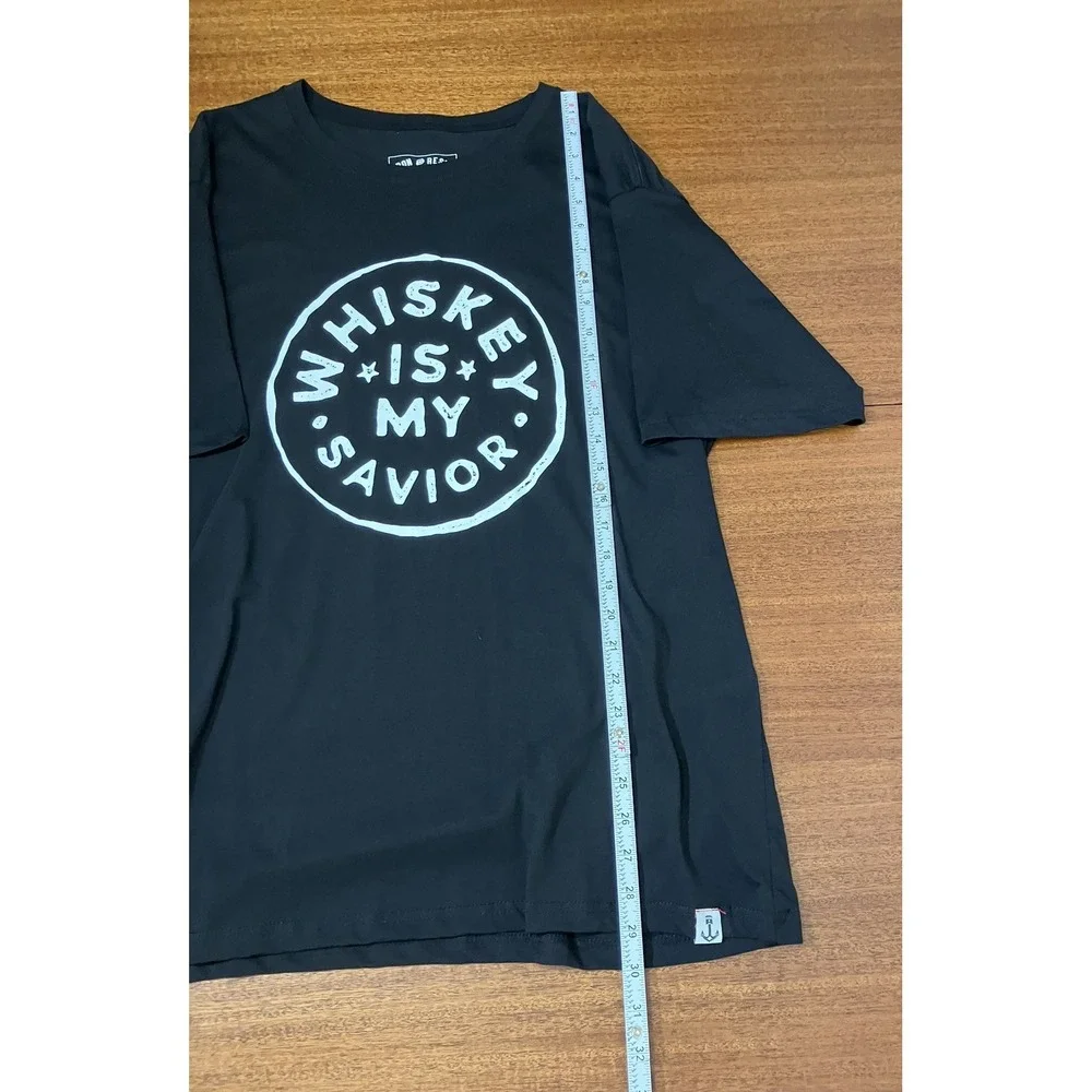 NWT Iron and Resin Mens Whiskey Is My Savior Graphic T-Shirt Black XXL‎ Casual